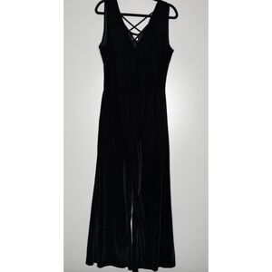 Spirit Halloween Velour Flare Wide Leg Witch Jumpsuit Costume Women's Size Large